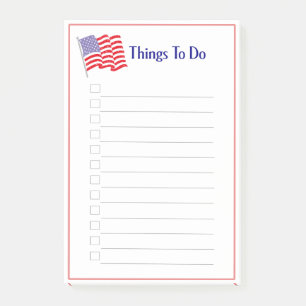 American Flag Red Border Post-it Notes