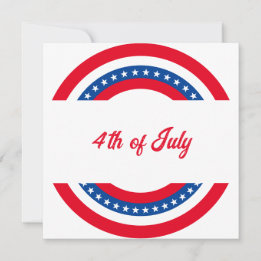 American Flag Red White and Blue 4th of July Invitation