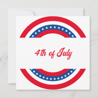 American Flag Red White and Blue 4th of July Invitation