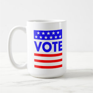 American Flag Red White and Blue Patriotic Voter Coffee Mug