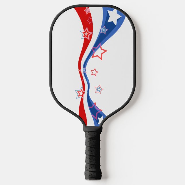 American flag red white and blue pickleball paddle (Front)