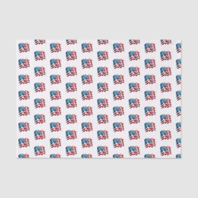 American Flag Red White and Blue Theme Tissue Paper (Front)