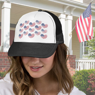 American Flag Red White Blue Patriotic Trucker Hat