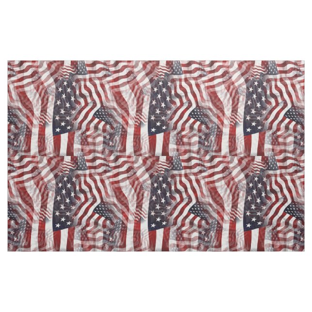 American Flag Red White Blue Stripes Stars Pattern Fabric (Fat Quarter)