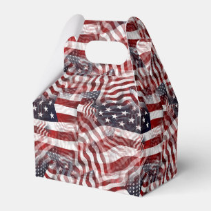 American Flag Red White Blue Stripes Stars Pattern Favour Box