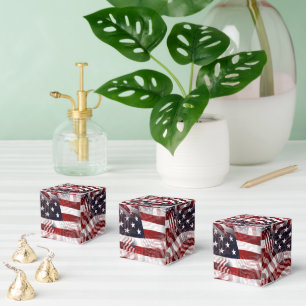 American Flag Red White Blue Stripes Stars Pattern Favour Box