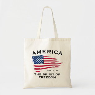 American Flag Red White Blue Stripes Stars Pattern Tote Bag