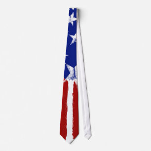 American Flag Red White Blue Tie Stars Stripes Tie