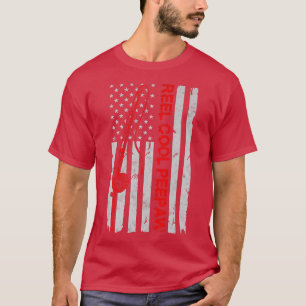 American Flag Reel Cool Peepaw Fisherman Vintage F T-Shirt