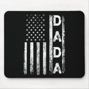 American Flag Retro Fathers Day 4th Of July Funny Mouse Mat
