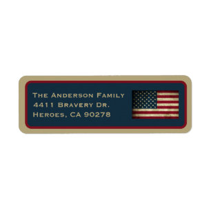 American Flag Return Address Label