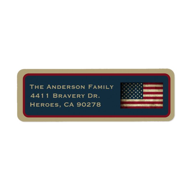American Flag Return Address Label (Front)