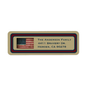 American Flag Return Address Labels