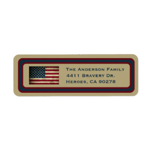 American Flag Return Address Labels