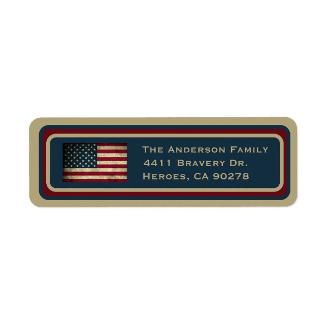 American Flag Return Address Labels (Front)