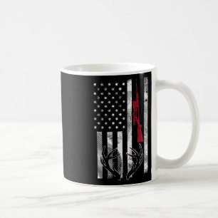 American Flag Rifle Antler Vintage Deer Hunting Hu Coffee Mug