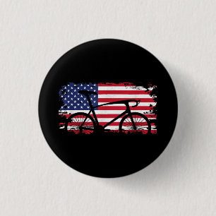 American Flag Road Biking Cycling Apparel - Bicycl 3 Cm Round Badge