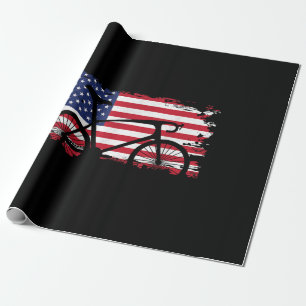 American Flag Road Biking Cycling Apparel - Bicycl Wrapping Paper