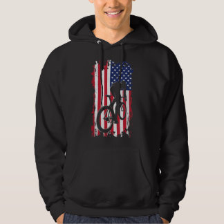 American Flag Road Biking Cycling Apparel - Cyclin Hoodie