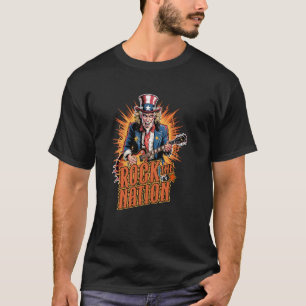 American Flag Rocker Uncle Sam 4h of July T-Shirt