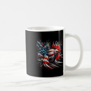 American Flag Rooster Chicken 4th Of July Animal Coffee Mug