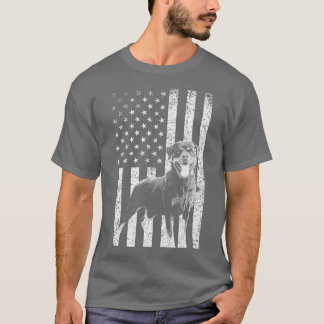 American Flag Rottweiler Dog Lover Funny 4th of Ju T-Shirt