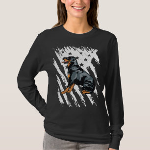 American Flag Rottweiler Gift Patriotic Rottie Pre T-Shirt