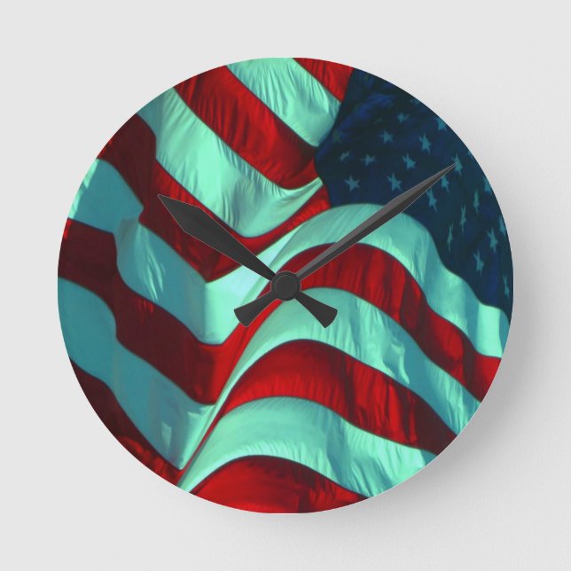American Flag Round Clock (Front)