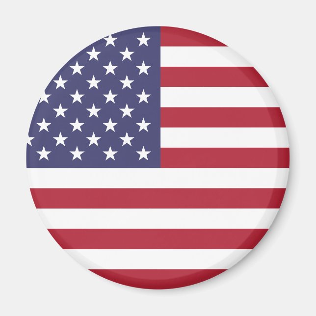 American Flag Round Magnet (Front)