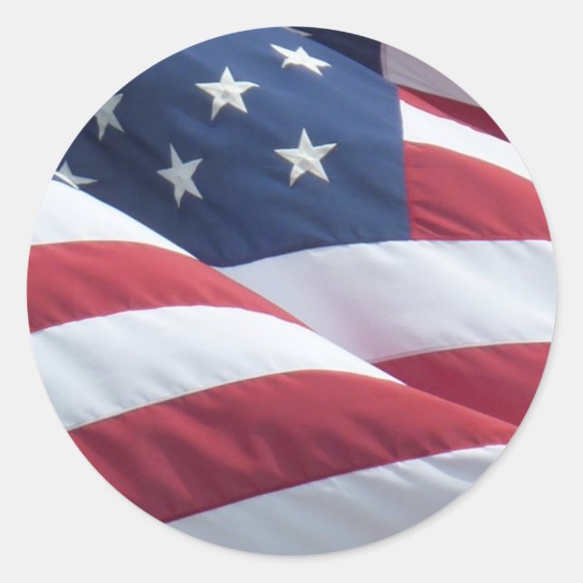 American Flag Round Stickers (Front)
