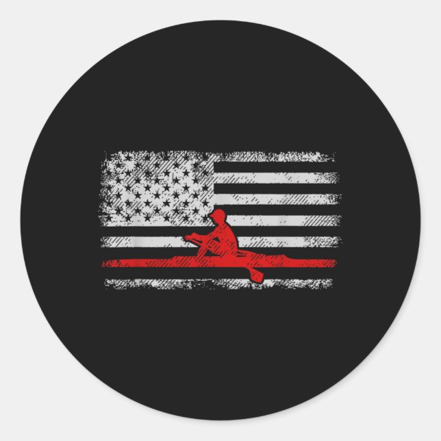 American Flag Rowing Classic Round Sticker (Front)