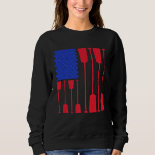 American Flag Rowing Kayak Exercise Gift for Men W Sweatshirt