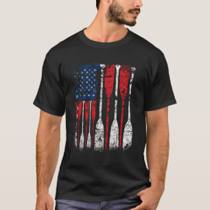 American Flag Rowing Oar Cute Us Row Crew 4Th Of J T-Shirt