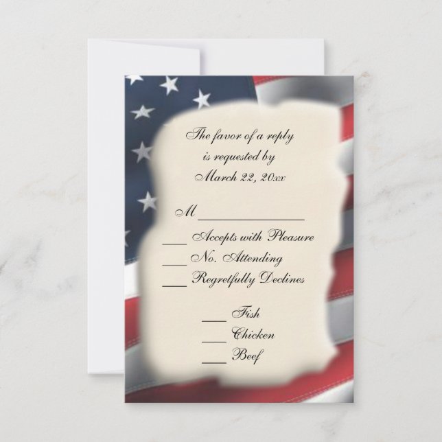 American Flag RSVP Card (Front)