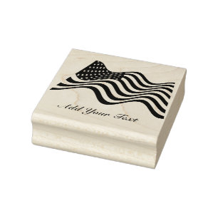 American Flag Rubber Stamp