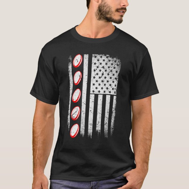American Flag Rugby Team Retro Rugby T-Shirt (Front)