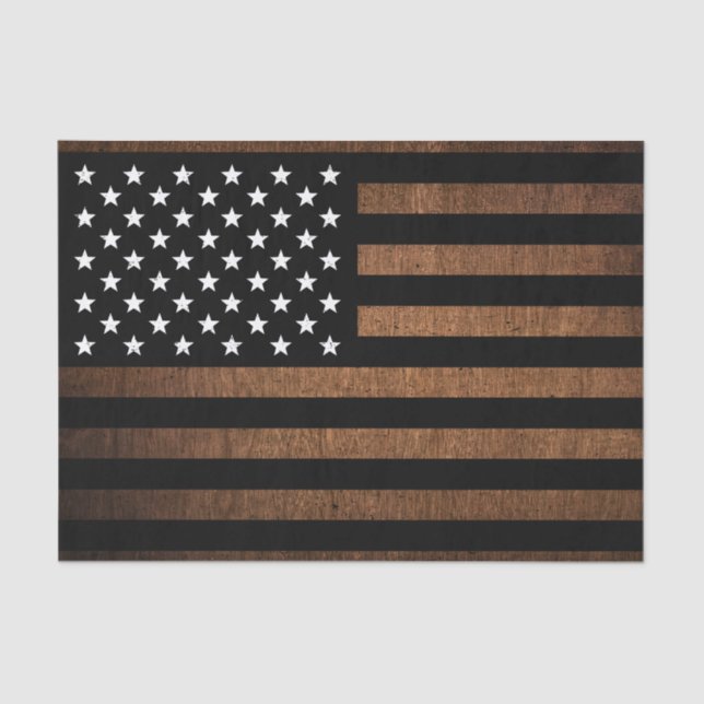 American Flag Rustic USA Patriotic Tissue Paper (Front)