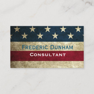 American Flag Rustic Vintage Style Business Cards