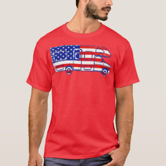 American Flag RV Class C Camper Vintage  T-Shirt