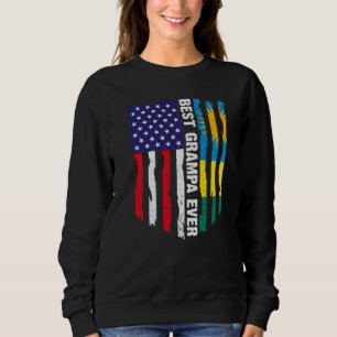 American Flag & Rwanda Flag Best Grampa Ever Patri Sweatshirt