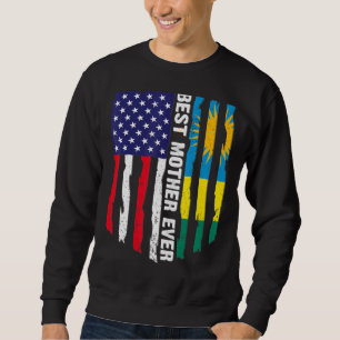 American Flag & Rwanda Flag Best Mother Ever Patri Sweatshirt