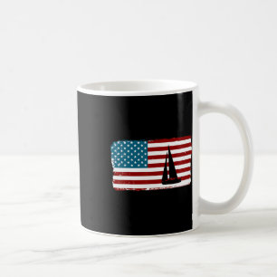 American Flag Sailing Cute Boating Gift Coffee Mug