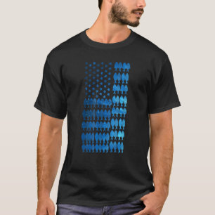 American Flag Saltwater Fish For Men Dad T-Shirt