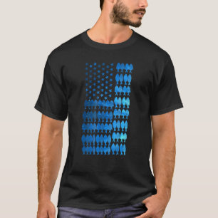 American Flag Saltwater Fish For Men Dad T-Shirt