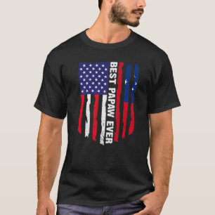 American Flag & Samoa Flag Best Papaw Ever Family T-Shirt