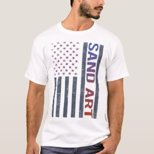 American Flag Sand Art T-Shirt