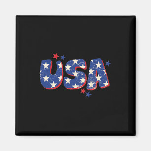 American Flag Sasquatch With Alien Ufo Bigfoot 4th Magnet