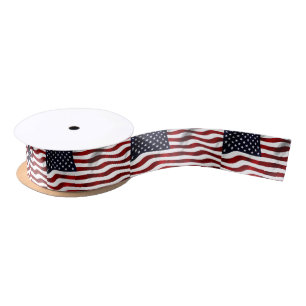 American Flag Satin Ribbon