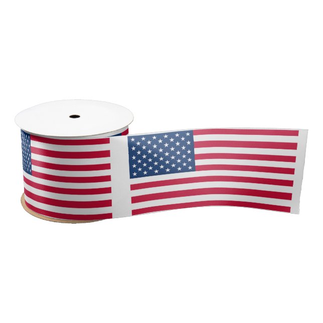 American Flag Satin Ribbon USA Patriotic (Spool)