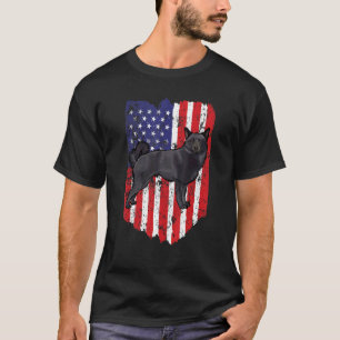 American Flag Schipperke 4th Of July Usa T-Shirt